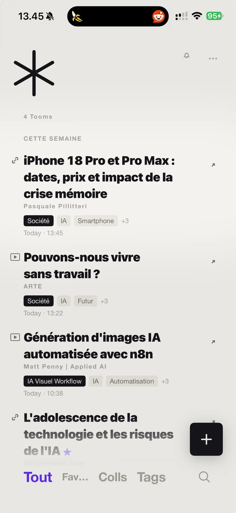 The iPhone 18 article filed in TooMee: rewritten title, author, Society category and tags.